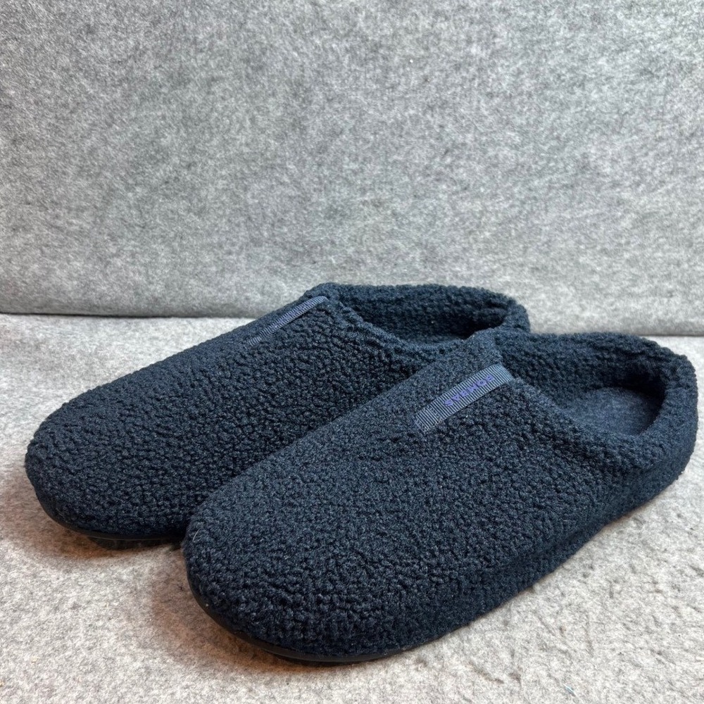 Bombas Mens Sherpa Mule Slippers Navy Slip On House Shoes Cozy Loungewear 13